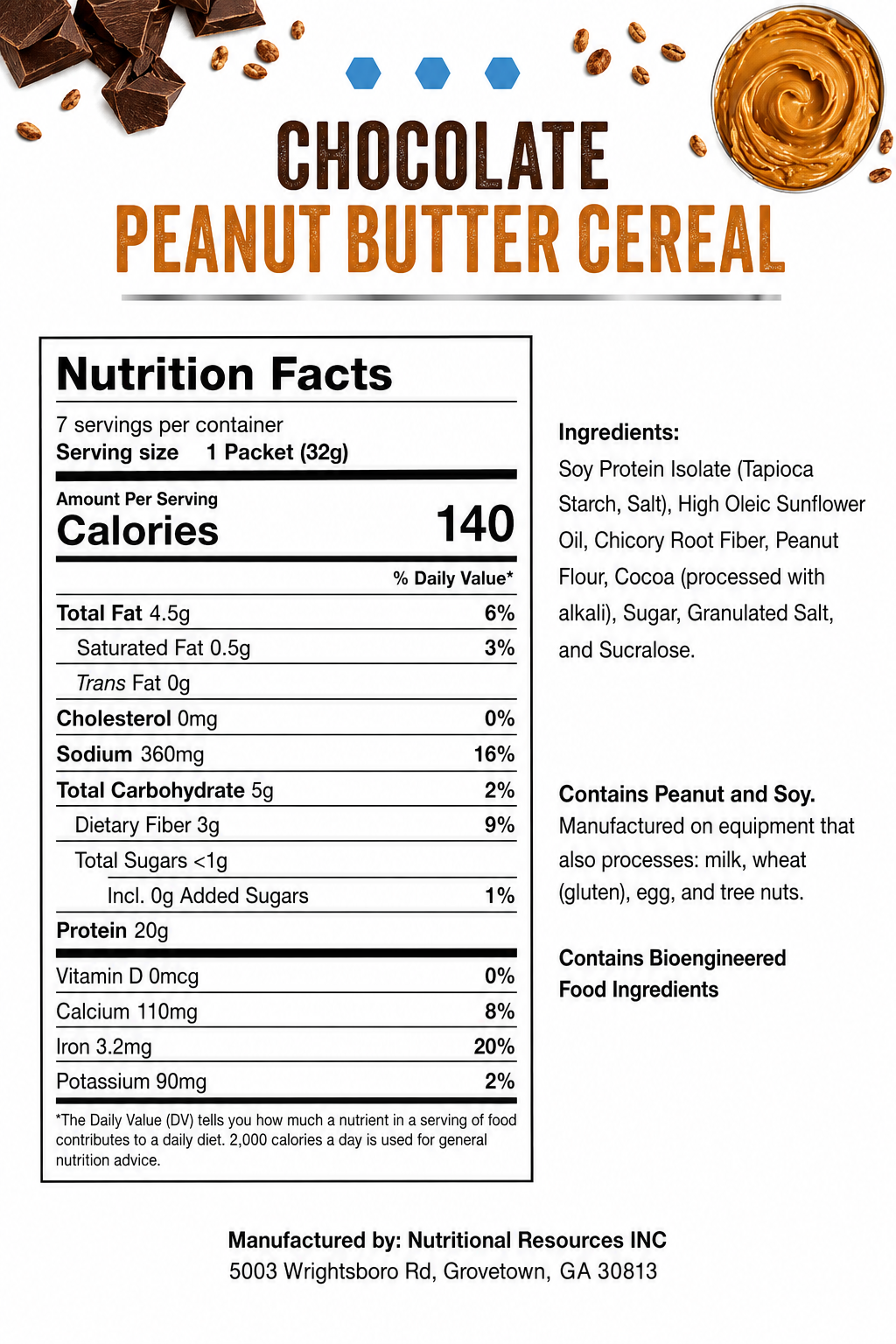 Chocolate Peanut Butter Crisp Cereal